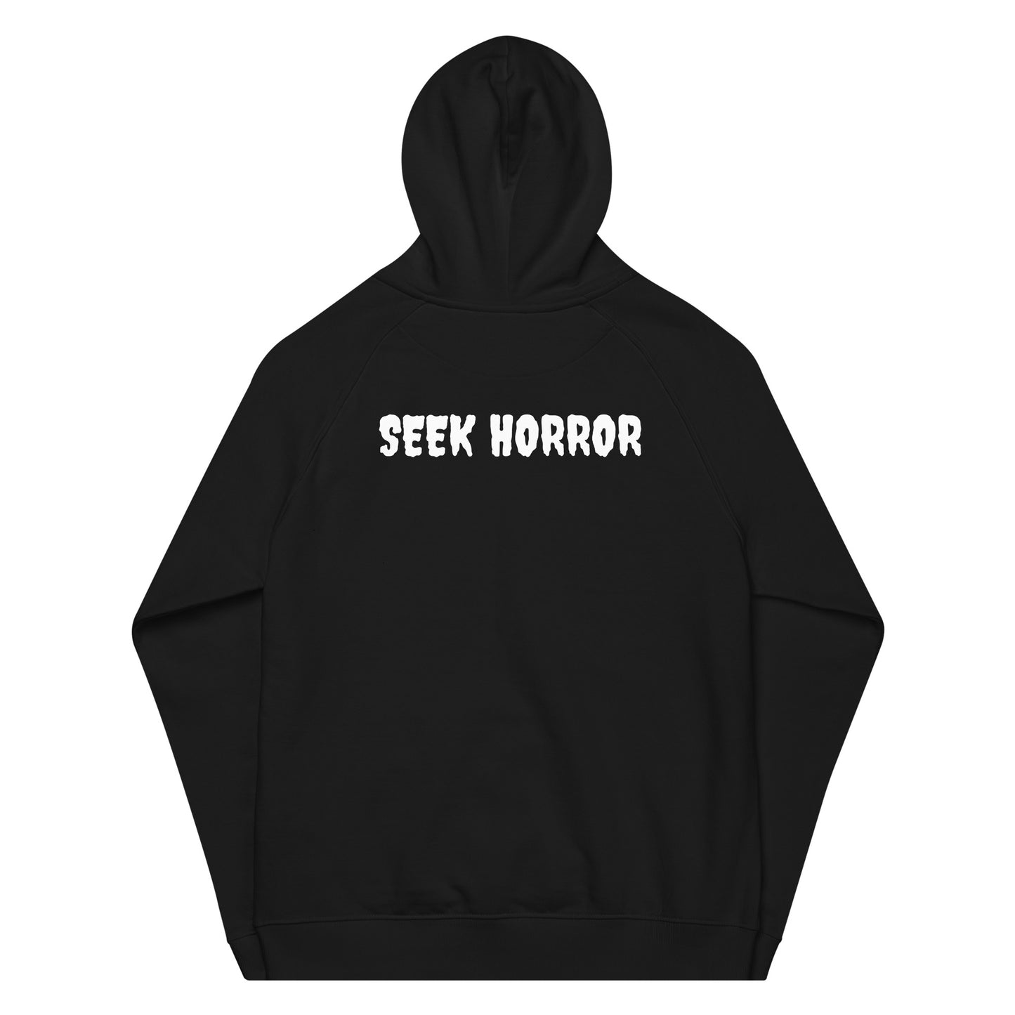 Half horror Unisex eco raglan hoodie